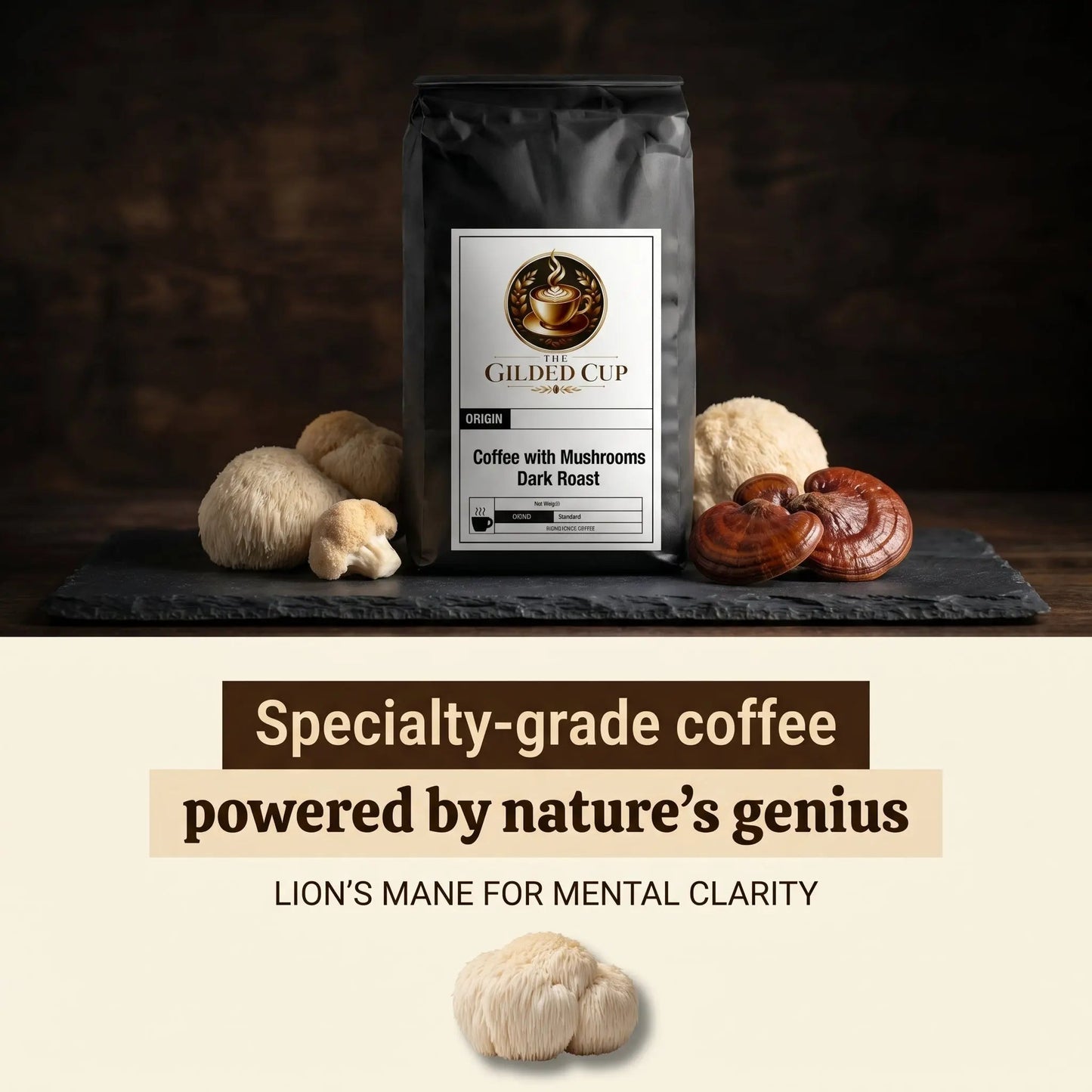 Coffee with Mushrooms Dark Roast - The Gilded Cup