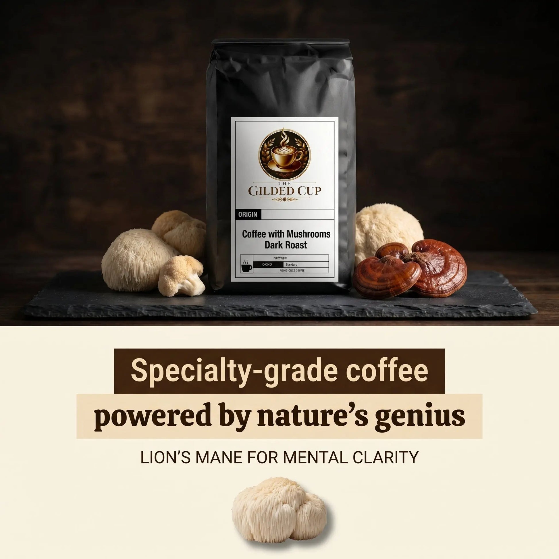 Coffee with Mushrooms Dark Roast - The Gilded Cup